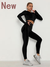 Load image into Gallery viewer, Women's Sets Skinny Tracksuit Breathable Bra Long Sleeve Top Seamless Outfits High Waist Push Up Leggings Gym Clothes Sport Suit