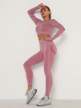 Load image into Gallery viewer, Women's Sets Skinny Tracksuit Breathable Bra Long Sleeve Top Seamless Outfits High Waist Push Up Leggings Gym Clothes Sport Suit