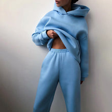 Load image into Gallery viewer, Women Two Piece Sets Tracksuit 2022 Autumn Casual Solid Long Sleeve Hoodie Sweatshirts Female Fashion Oversized Trouser Suits