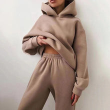 Load image into Gallery viewer, Women Two Piece Sets Tracksuit 2022 Autumn Casual Solid Long Sleeve Hoodie Sweatshirts Female Fashion Oversized Trouser Suits