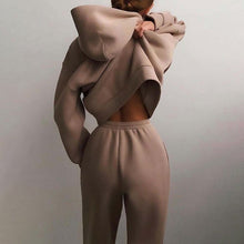Load image into Gallery viewer, Women Two Piece Sets Tracksuit 2022 Autumn Casual Solid Long Sleeve Hoodie Sweatshirts Female Fashion Oversized Trouser Suits