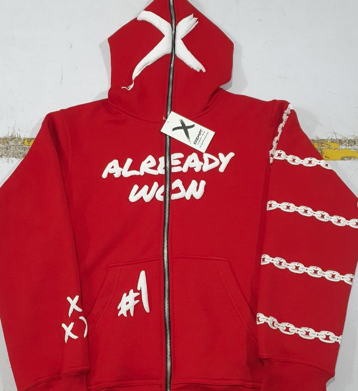 red white chain jacket