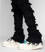 Load image into Gallery viewer, OBSIDIAN BLACK BLOOD DIAMOND STACKED DENIM
