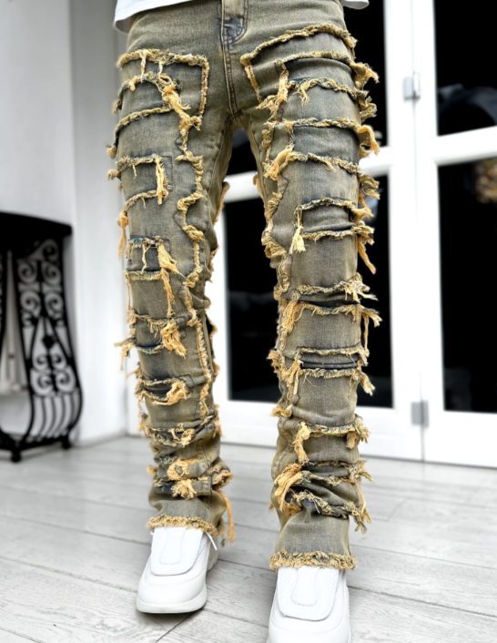 RAW OCEAN BLUE STACKED DENIM