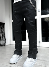 Load image into Gallery viewer, OBSIDIAN BLACK STARRY SKY STACKED DENIM
