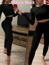 Load image into Gallery viewer, Women&#39;s Sets Skinny Tracksuit Breathable Bra Long Sleeve Top Seamless Outfits High Waist Push Up Leggings Gym Clothes Sport Suit

